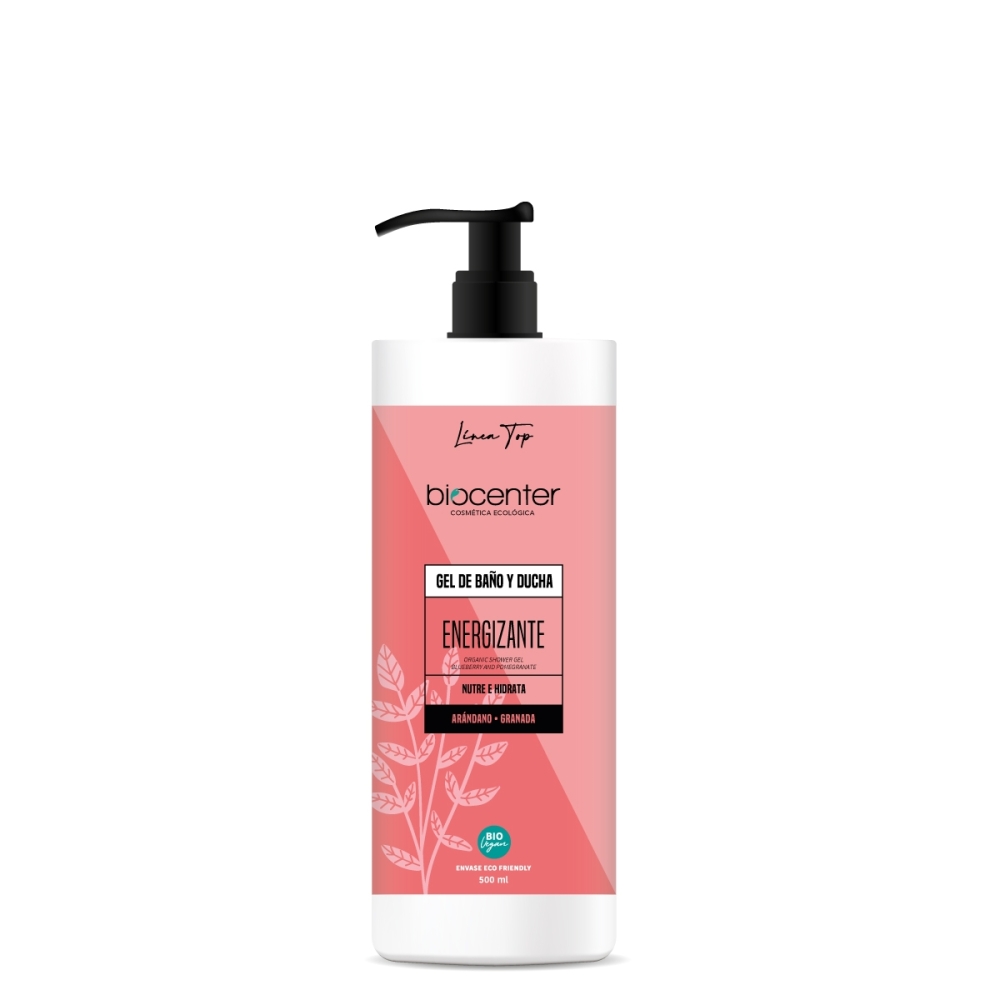 BIOCENTER Gel de baño y ducha natural Energizante - Línea Top - Ecológico y vegano 500 ml