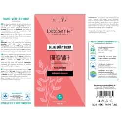 BIOCENTER Gel de baño y ducha natural Energizante - Línea Top - Ecológico y vegano 500 ml