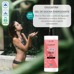 BIOCENTER Gel de baño y ducha natural Energizante - Línea Top - Ecológico y vegano 1000 ml