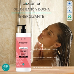 BIOCENTER Gel de baño y ducha natural Energizante - Línea Top - Ecológico y vegano 1000 ml