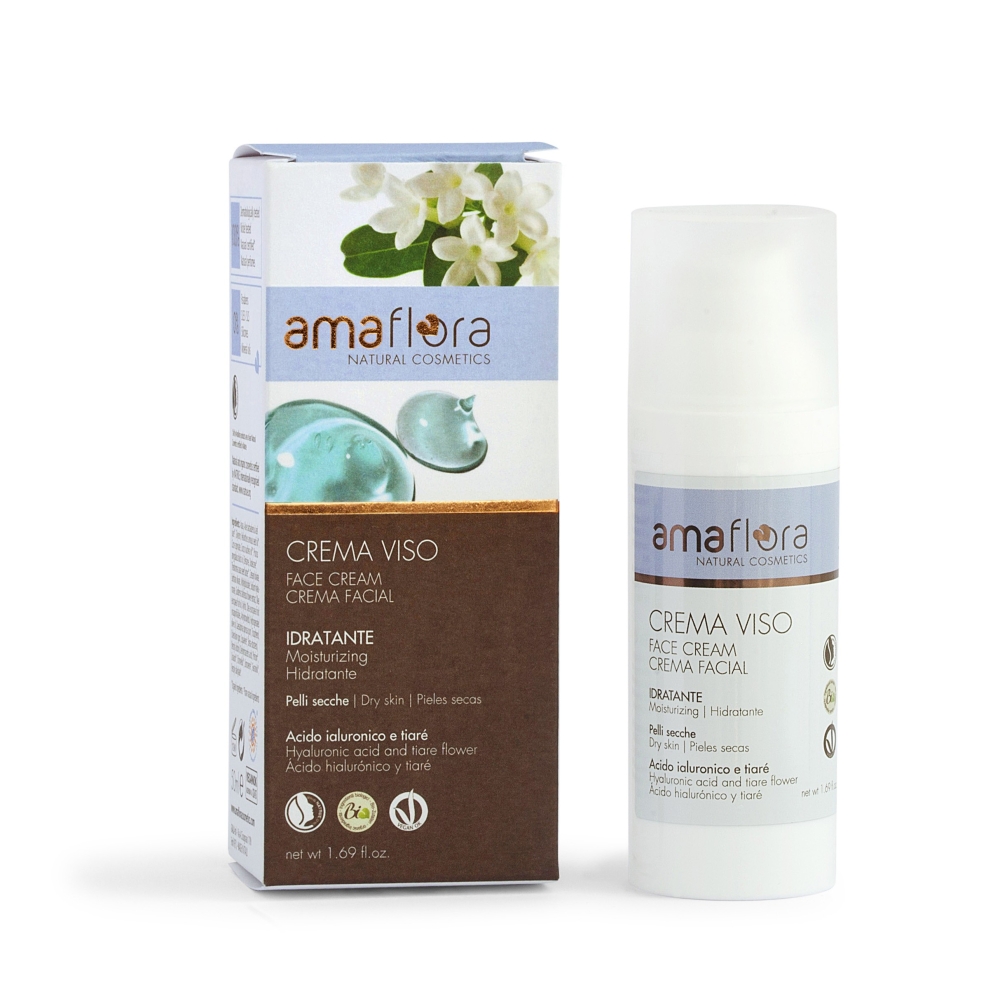 Crema facial ecológica - Ácido Hialurónico y Tiaré - Amaflora