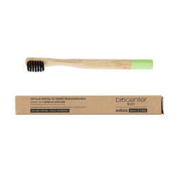 BIOCENTER Cepillo de dientes de Bambú para NIÑOS - color VERDE