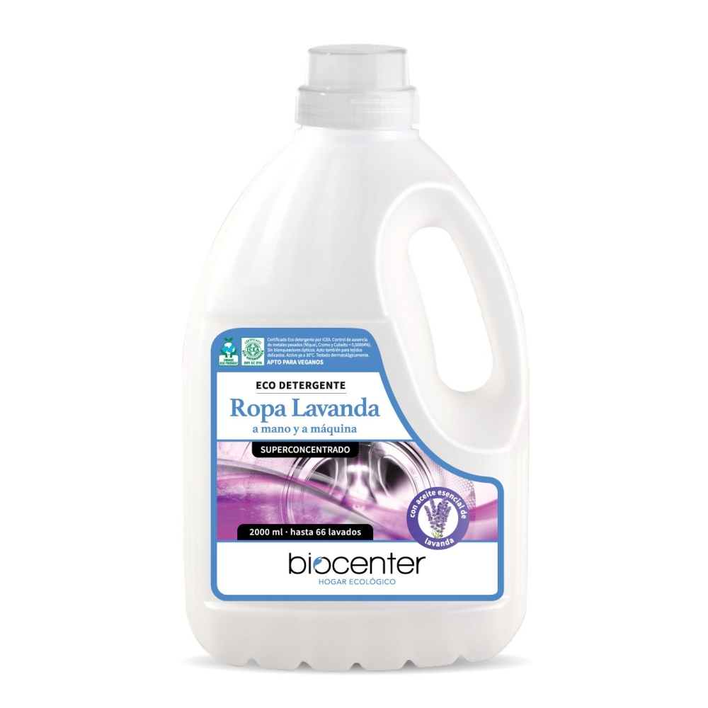 Detergente ecológico para lavadora - Lavanda - Biocenter - envase Ecofriendly 2000 ml