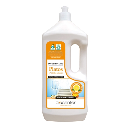 Detergente ecológico Platos y Vajillas a mano - Biocenter - envase Ecofriendly 1000 ml